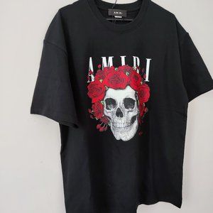 AMIRI  2023 new skull print couple short-sleeved T-shirt